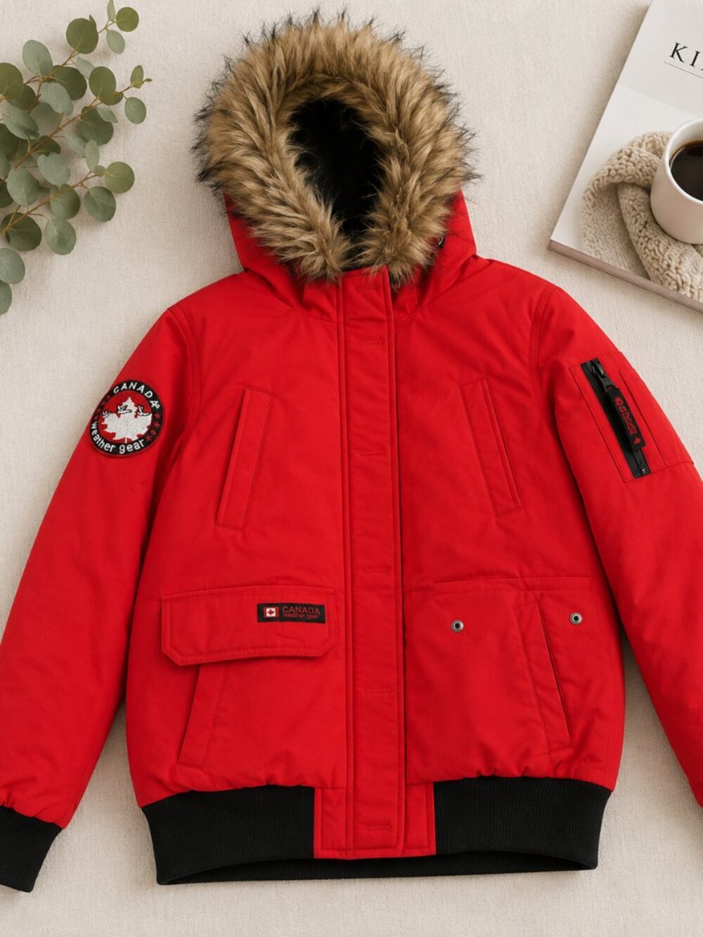 Canada Weather Gear Expedition Parka | Red | Faux Fur Hood